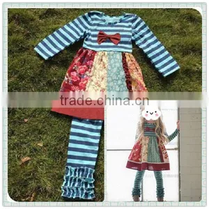 2016 Easter Giggle Moon Remake Girls Outfits Spring Summer Sets Persnickety Kids Girl Knot Clothing Set Remake Stripes Boutique thumbnail-1