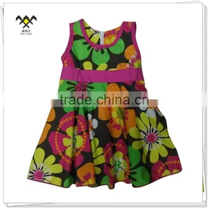2016 Flower Printed Sleeveless Girls Summer Dresses thumbnail-1