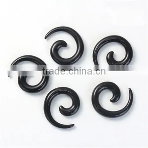 3mm Acrylic Ear Stretcher Expander Spiral Black Ear Expander Ear Plug thumbnail-1