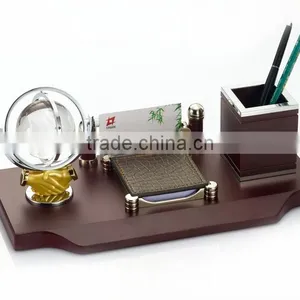 Exquisite Crystal Globe and Pen Holder Office Desk Decoration Gift thumbnail-1