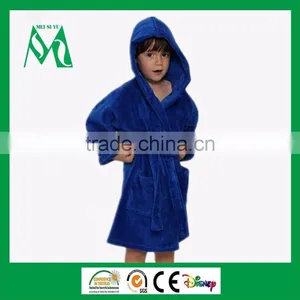 Kid Bathrobe Hooded Woven Solid Cotton Terry thumbnail-1