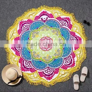Ultra Absorbent Soft Microfiber Round Prinited BeachTowel thumbnail-1