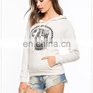 China Supplier Fashion White One Elephant Casual and Cozy Pullover Hooded Sweatshirt thumbnail-6
