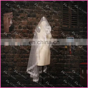 Wholesale New Collection White One Layer Lace Appliques Wedding Bridal Veil thumbnail-2