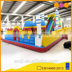 AOQI Outdoor Rocket Fun City Kids Fun Equipment Inflatable Fun City Inflatable Playground With Free EN14960 thumbnail-1