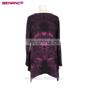 Premium Women Ethnic Wear Plus Size Scoop Neck Rendering Printing Tunic Top thumbnail-3
