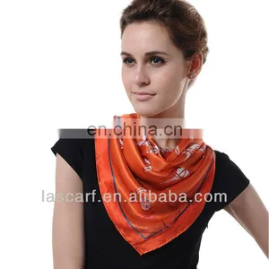 Lady Silk Scarf With Allover Animal Printed Fashion Pattern(SP429AB) thumbnail-2