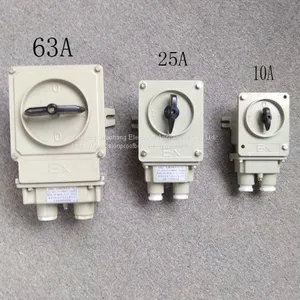 Explosion-proof Transfer Switch 60A/ 3-phase Motor Controlled Starting Switch 380V Aluminum Alloy Housing BHZ51 thumbnail-1
