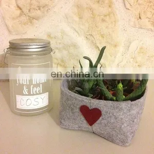 Soft Handmade Beige Felt Vase for Modern Home Decoration thumbnail-3