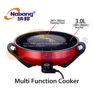 2.5L Multi Function Cooker With Φ330mm Round Baking Tray, BBQ, Hot Pot, Fry, Boil thumbnail-1