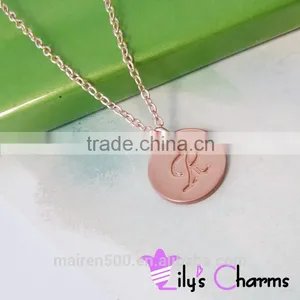 2015 Fashion Jewelry Alphabet Letter Initial Disc Pendant Necklace thumbnail-1