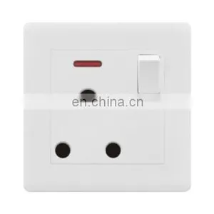 Hot Selling White Senior Copper Power Indicator UK Standard Socket 1G 15A Socket With Neon Yaki Wall Switch Socket thumbnail-3