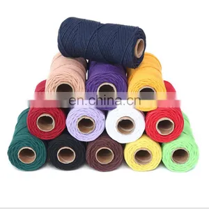 Macrame Soft Colorful 100% Cotton Drawstring Yarn Cord Rope 3mm for Craft thumbnail-3