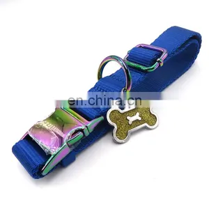 Custom Logo Metal Dog Collar Buckle Rainbow Color 3/4inch Curved Metal Quick Release Buckle thumbnail-5