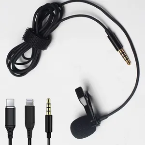 Mini Clip-on Condenser Microphone With 3.5mm Jack Portable Lavalier Microphone for Phone / IPhone / Camera / PC / Laptop thumbnail-3