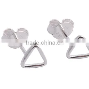 Plain Triangle 925 Sterling Silver Stud Earring thumbnail-1