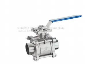 3 Piece High Profile Platform High Grade Sanitory Ball Valve ISO thumbnail-1