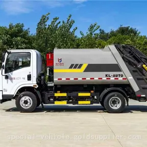 Compression Garbage Truck Large Volume Rear Hanging Bucket Garbage Collection Truck Self-loading and Self-unloading thumbnail-2