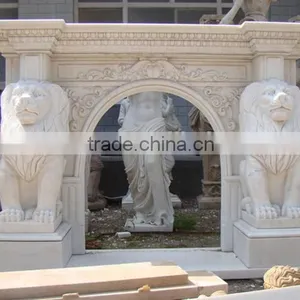 High Quality Unique Design Indoor Cultured Marble Fireplace thumbnail-2