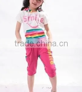 2015 Children Sports Wear Plain T-Shirt and Sport Pants / Wholesale Clothing Made in China Jiangxi thumbnail-3