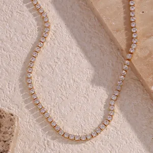 Stainless Steel Necklace 18K Gold Plated IP Coating 40cm Fashion Jewelry Wholesale Low MOQ Vendor thumbnail-3