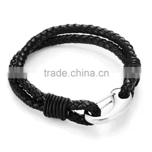 High Quality Fashion Jewelry Unisex Braided Leather Bracelet Customized Bracelet thumbnail-1