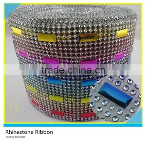 50 Rows 5 Yards Black Plastic Diamante Mesh Roll Loose Rhinestone Wrap thumbnail-6