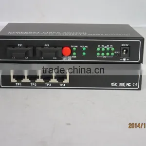 2Fiber Ports 4UTP Ports Fiber to Ethernet Media Converter | 4UTP Ports Fiber Switch thumbnail-1