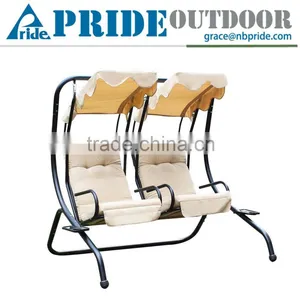Outsunny Outdoor Garden Patio Covered Double Two Seat Balcony Swing Chair thumbnail-1