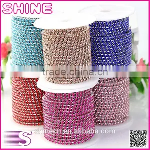 New Design Multicolor Diy Rhinestone YIWU Wholesale Hot Sale Hot Fix Strong Glue Close Rhinestone Cup Chain thumbnail-1