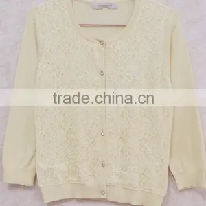 Girl Lace Knitting Wear Long Sleeve Sweet Girl Lace Cardigan Coat thumbnail-1