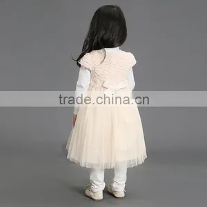 Wholesale Best-selling Short Sleeve Fur Winter Party Dress for Girls 4-12y thumbnail-3