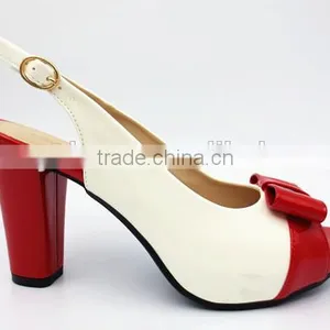New High Class Mix Color Middle Heel Slingback Sandals for Office Lady thumbnail-1