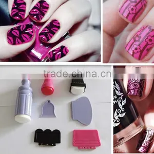 7pcs Silicone Nail Art Stamper And Scraper Set Manicure Polish Stamp Image Tool Kit thumbnail-1