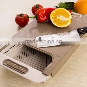 Plastic Cutting Board With Drawer Removable Foldable Antibacterial Non Slip Chopp Board thumbnail-2