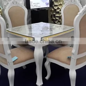 Luxury 2016 Wood Dining/coffee Table Florish Design, Moving Eggshell Inlay, Amber Mother of Pearl, Border in Silverleaf Gold thumbnail-1
