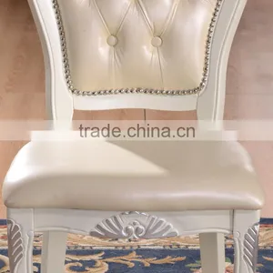 Home Furniture Classical Carving Vintage Chair Leather Dining Chair thumbnail-4
