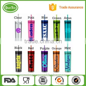BPA Free 500ML Colorfull Skinny Tall Tumbler Sippy Cup With Lid With Straw thumbnail-2