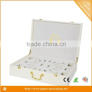 White Color Cardboard Leather Printed Logo Jewelry Box thumbnail-3