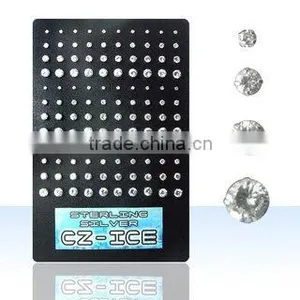 Round Clear Cubic Zirconia Earring Studs, 2mm-5mm, Clear Board of 60 Pairs Price Starts From US $42. 23 thumbnail-1