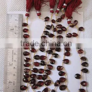 Faceted Almond Beads Garnet thumbnail-1