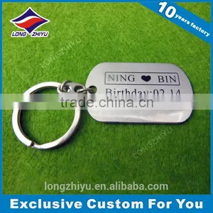 Stainless Steel Dog Tag Keychain Custom Shaped Metal Keychain thumbnail-2