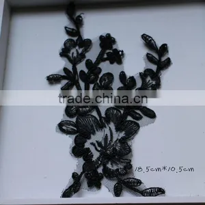 Vintage Alencon Lace Applique Embroidery Trim,Lace Flower Patch Wedding Supplies thumbnail-6