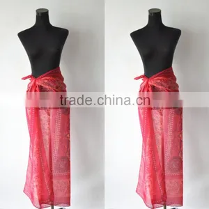 Best Selling Soft Material Custom Printing Polyester Chiffon Beach Sarong thumbnail-1