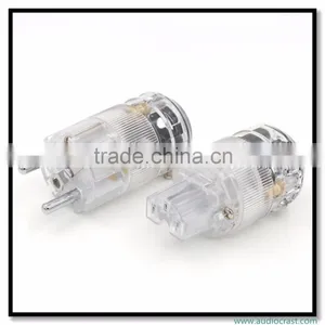OEM/ODM Rhodium Plated Clear Audio Grade EU Male Power Plug+ IEC Female Plug Connector For Audio thumbnail-5