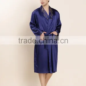 100% Silk 19mm Charmeuse Men's Silk Robe thumbnail-1