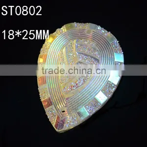 18*25 mm Sew On Rhinestone , Pear Shape Flatback Gemstone Cabochon ,Earring Pendent Baeds thumbnail-2