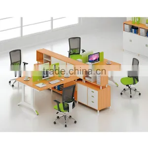 Metal Leg Office Table Partition With Cabinet thumbnail-1