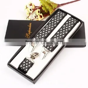 Men's Jacquard Leather Brace for Trousers/ Suspender With a Gift Box thumbnail-1
