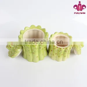 Factory Price Ceramicware Ceramic Canister With Bamboo Sprout Design thumbnail-1